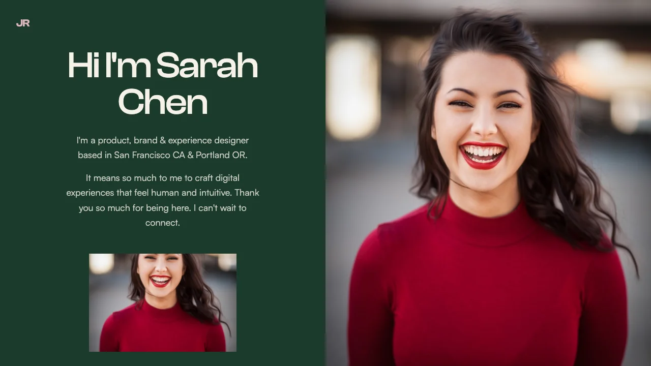 Screenshot of Forest Green Graphic Designer Portfolio